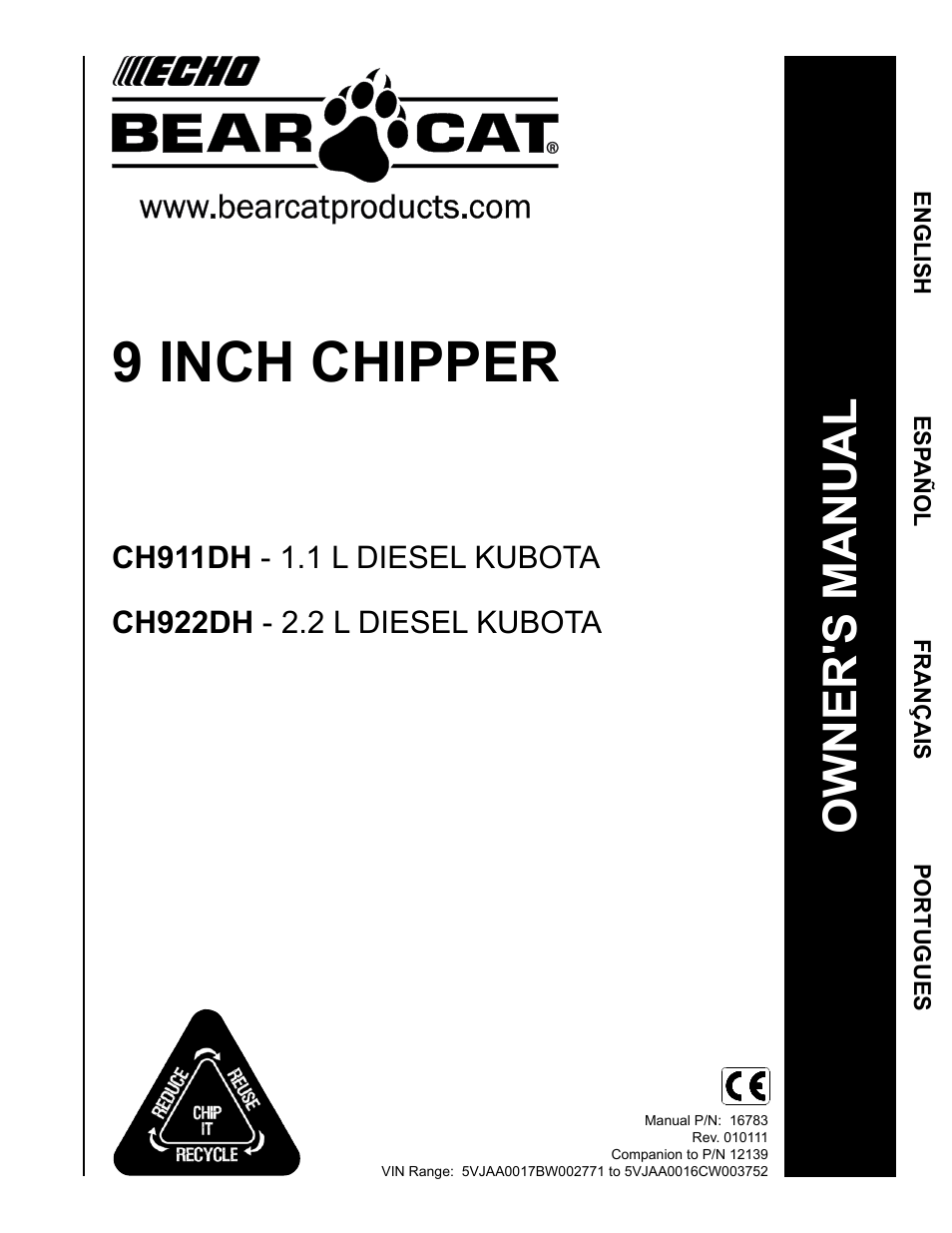 Echo CH911DH Owners Manual v.7 User Manual | 29 pages