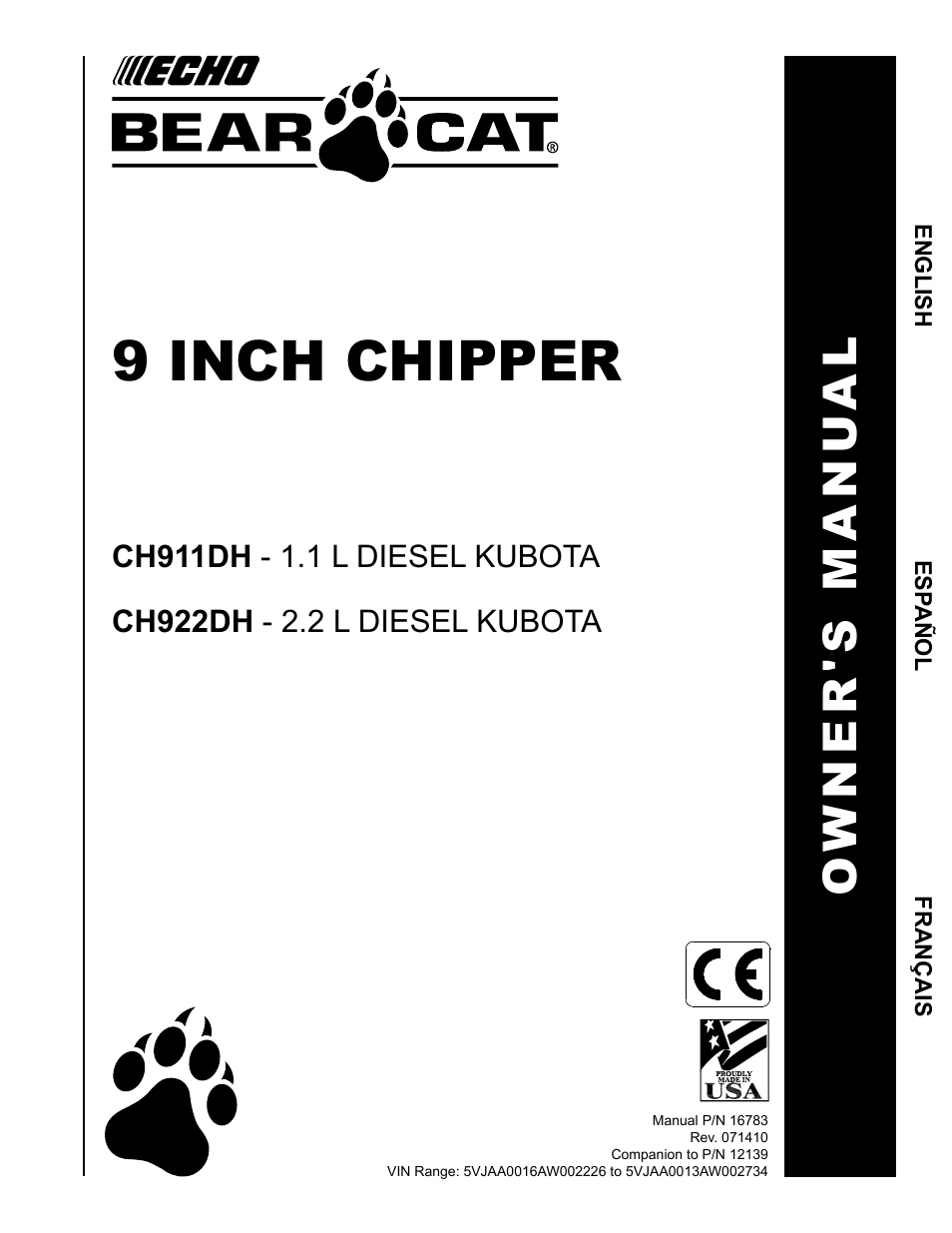 Echo CH911DH Owners Manual v.6 User Manual | 31 pages