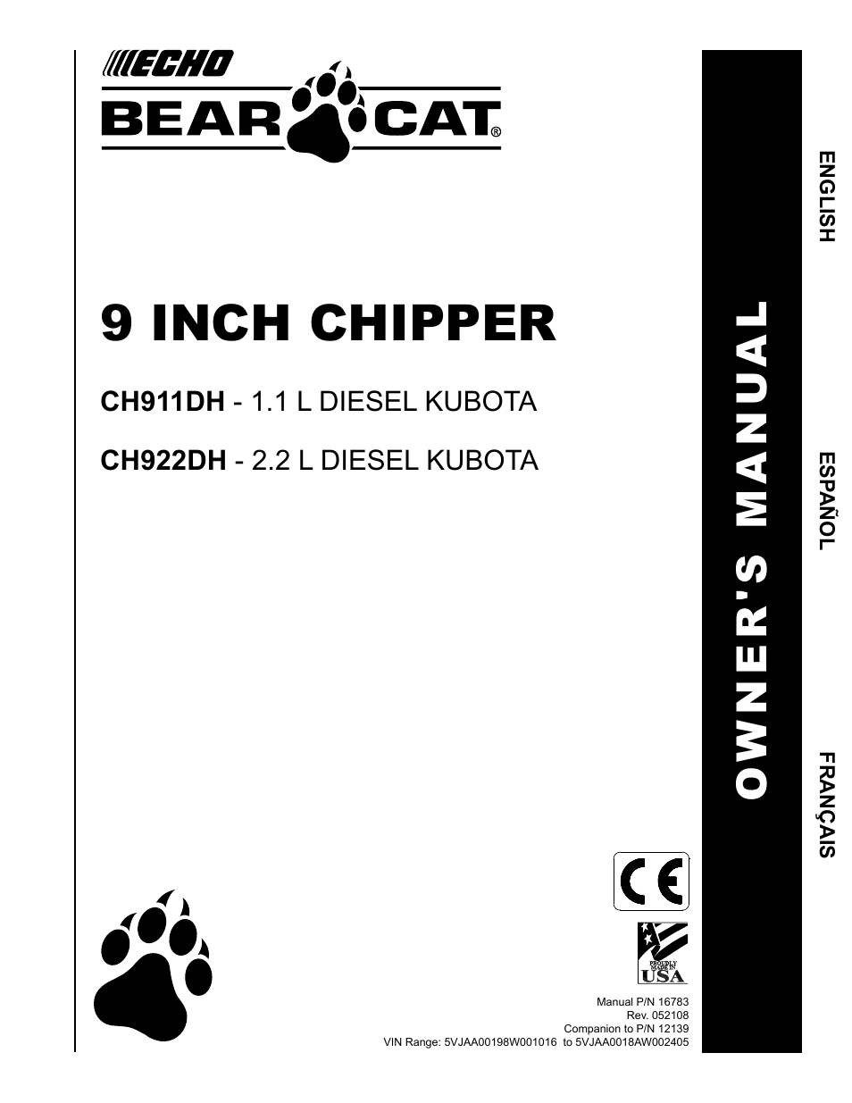 Echo CH911DH Owners Manual v.3 User Manual | 28 pages