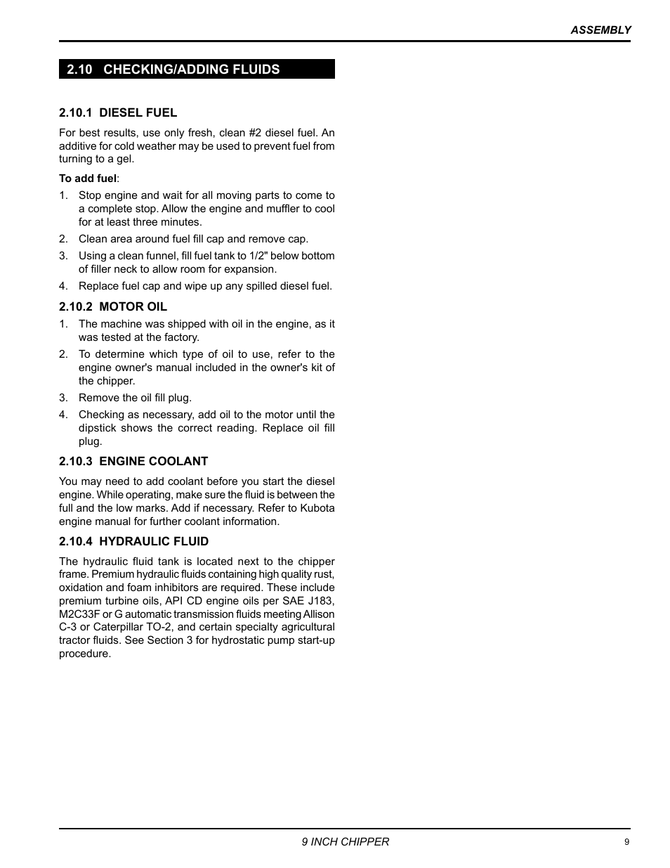 10 checking/adding fluids | Echo 72928 Owners Manual v.7 User Manual | Page 13 / 33