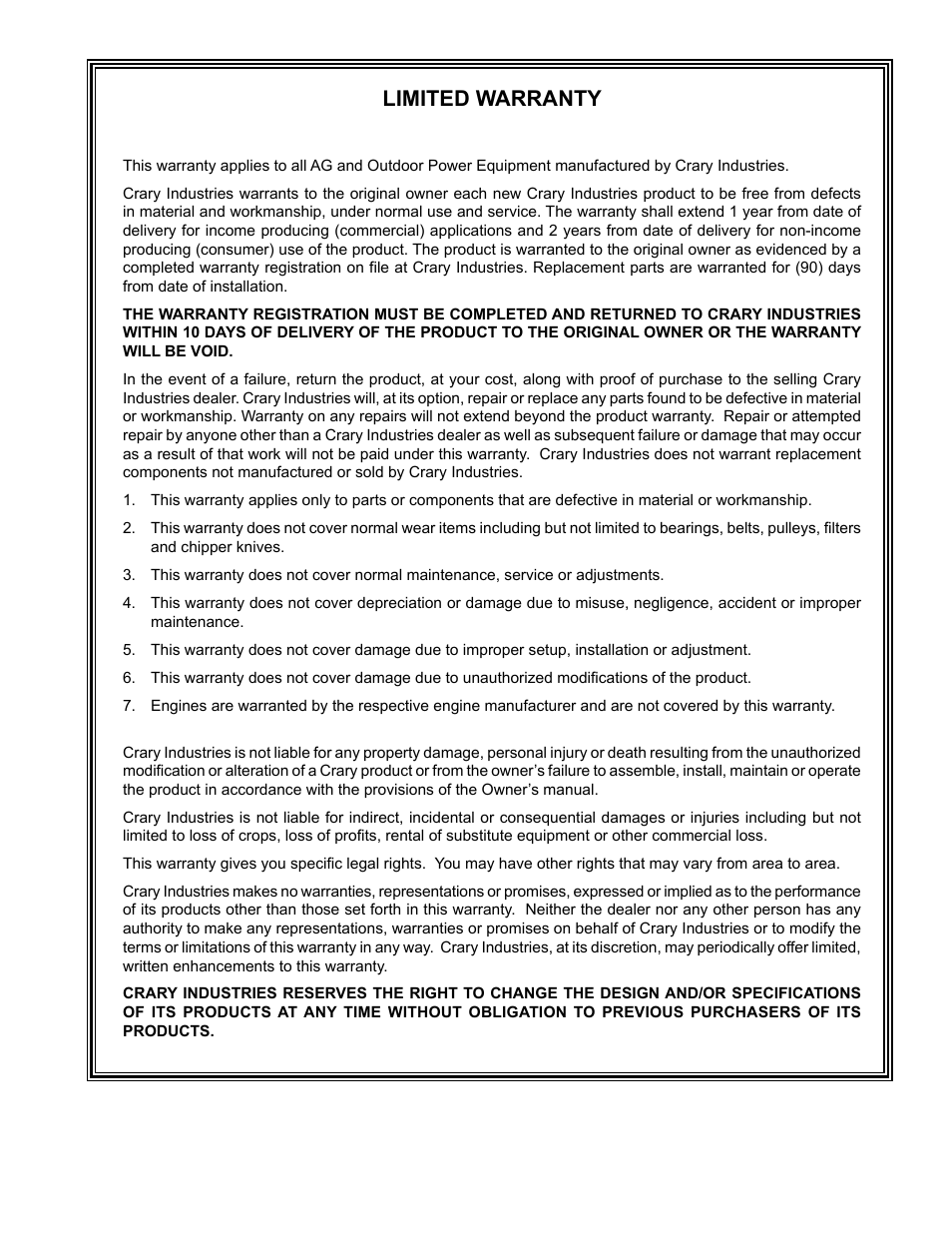 Limited warranty | Echo 72928 Owners Manual v.7 User Manual | Page 3 / 33