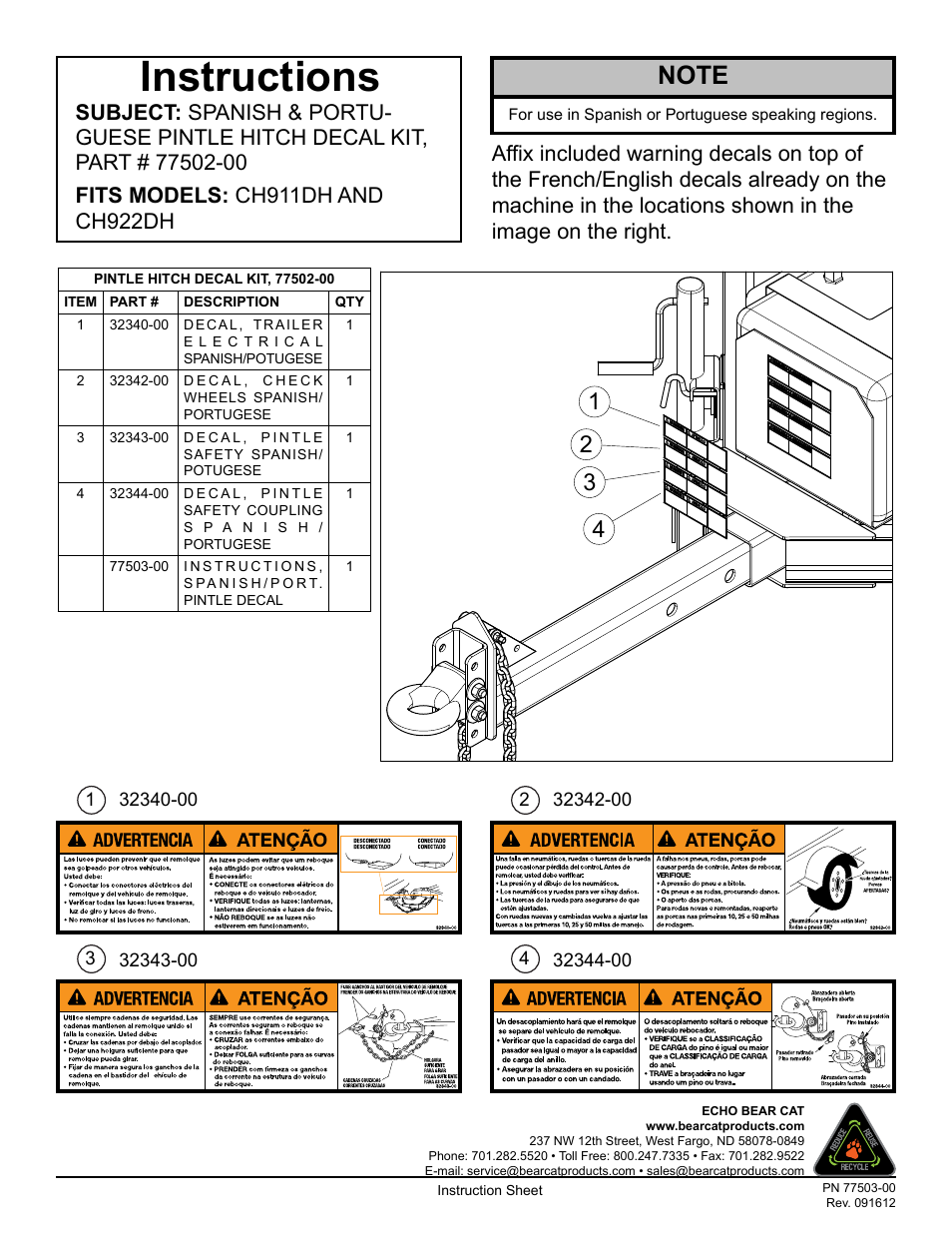 Echo CH911DH Instruction v.8 User Manual | 1 page