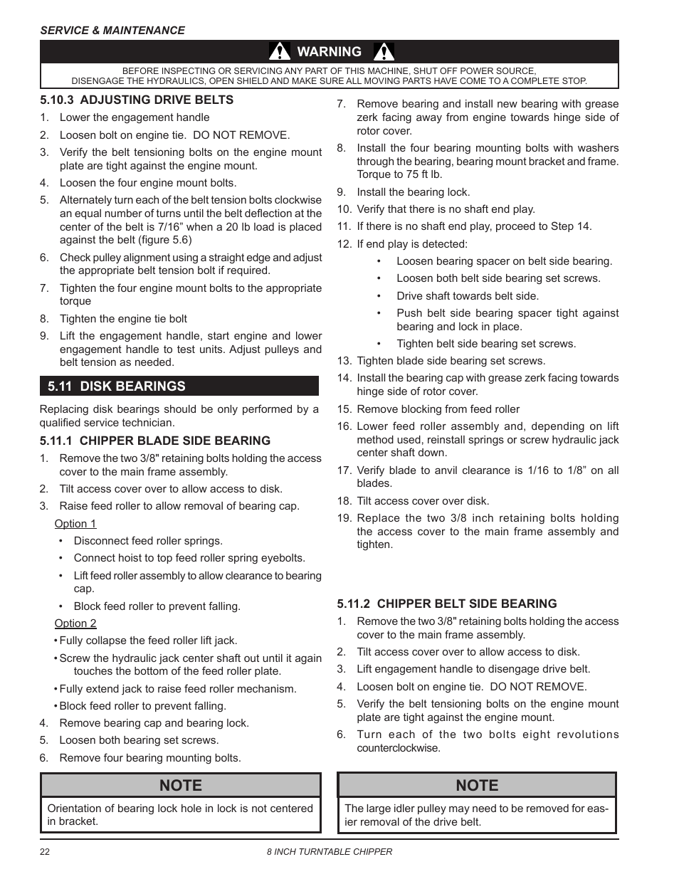 11 disk bearings | Echo CH8993H Owners Manual v.7 User Manual | Page 26 / 37