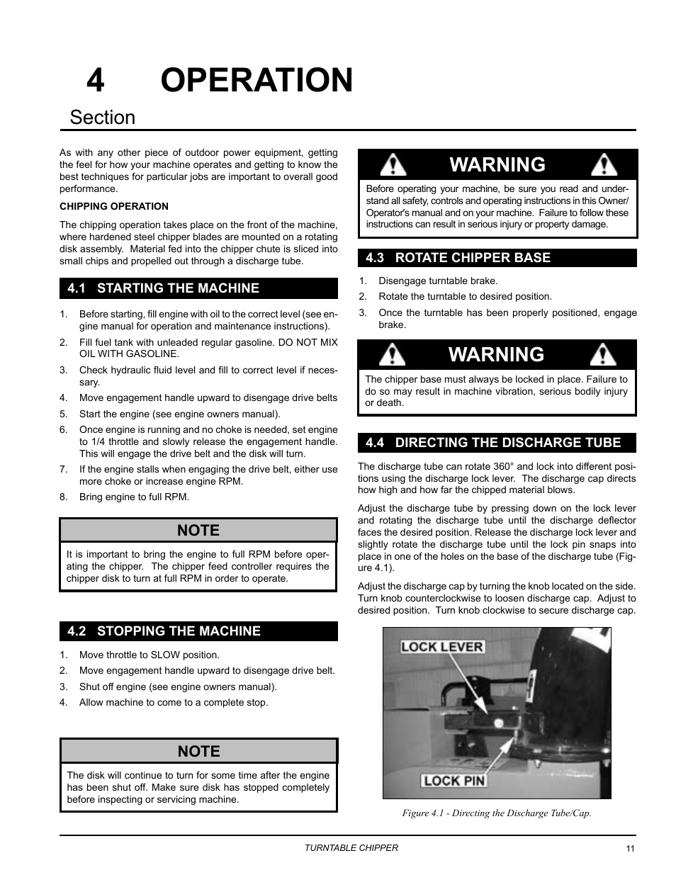 Operation, Warning | Echo 76824 Owners Manual v.3 User Manual | Page 15 / 32