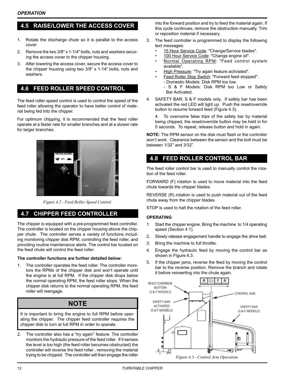 5 raise/lower the access cover, 6 feed roller speed control, 7 chipper feed controller | 8 feed roller control bar | Echo 76824 Owners Manual v.3 User Manual | Page 16 / 32