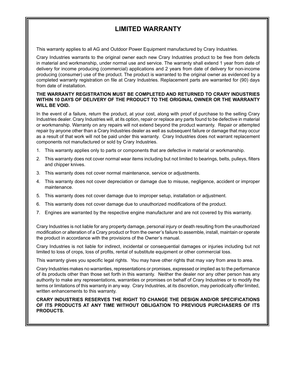 Limited warranty | Echo 76824 Owners Manual v.3 User Manual | Page 3 / 32