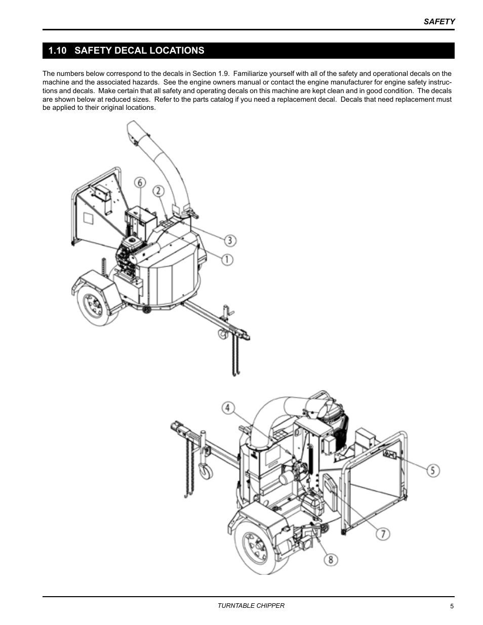 10 safety decal locations | Echo 76824 Owners Manual v.3 User Manual | Page 9 / 32