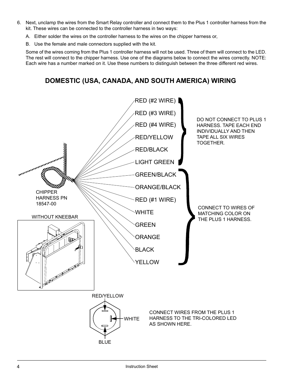Domestic (usa, canada, and south america) wiring | Echo CH8670H Instruction v.5 User Manual | Page 4 / 8