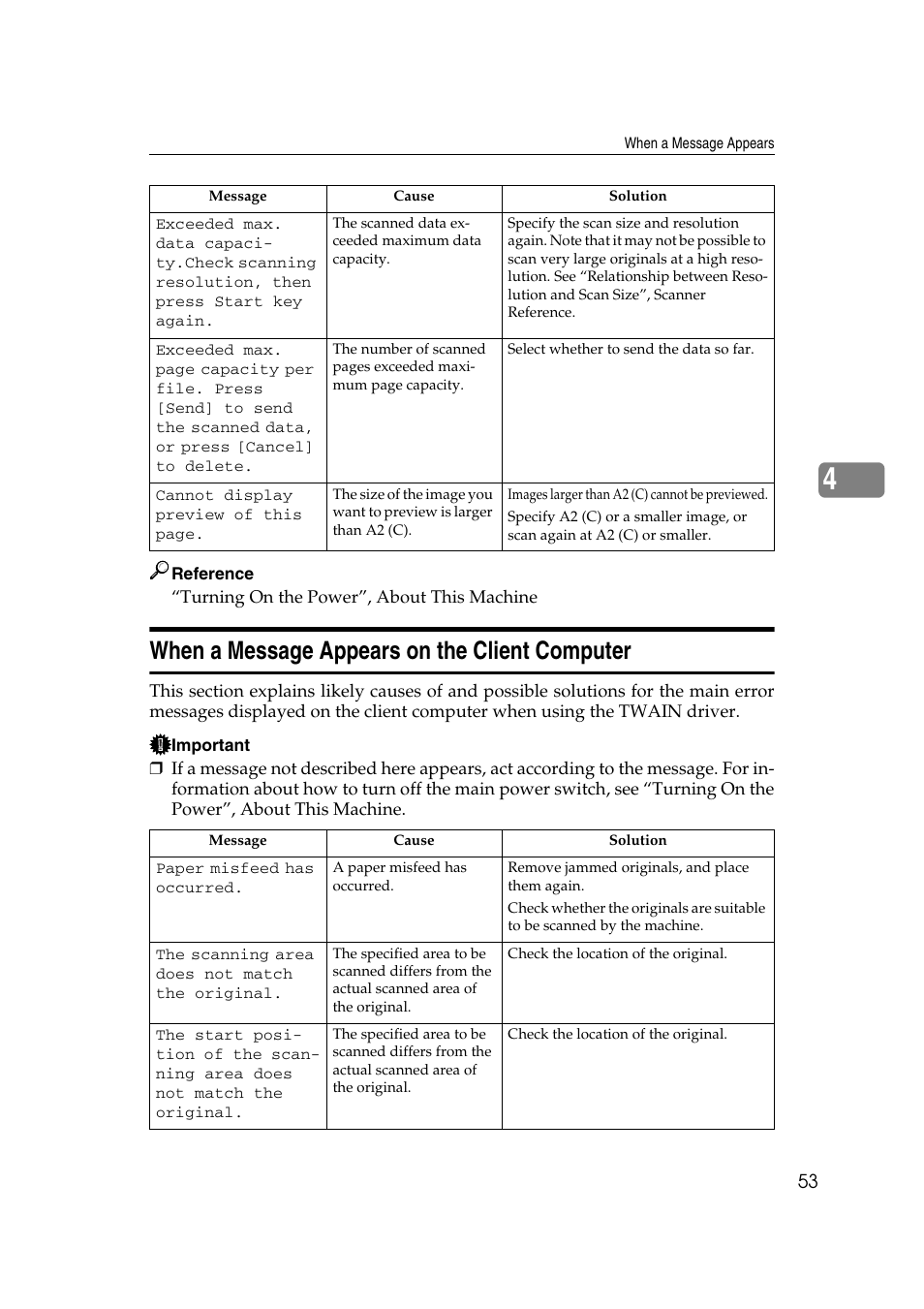 When a message appears on the client computer | Ricoh Aficio MP W2400 User Manual | Page 59 / 92