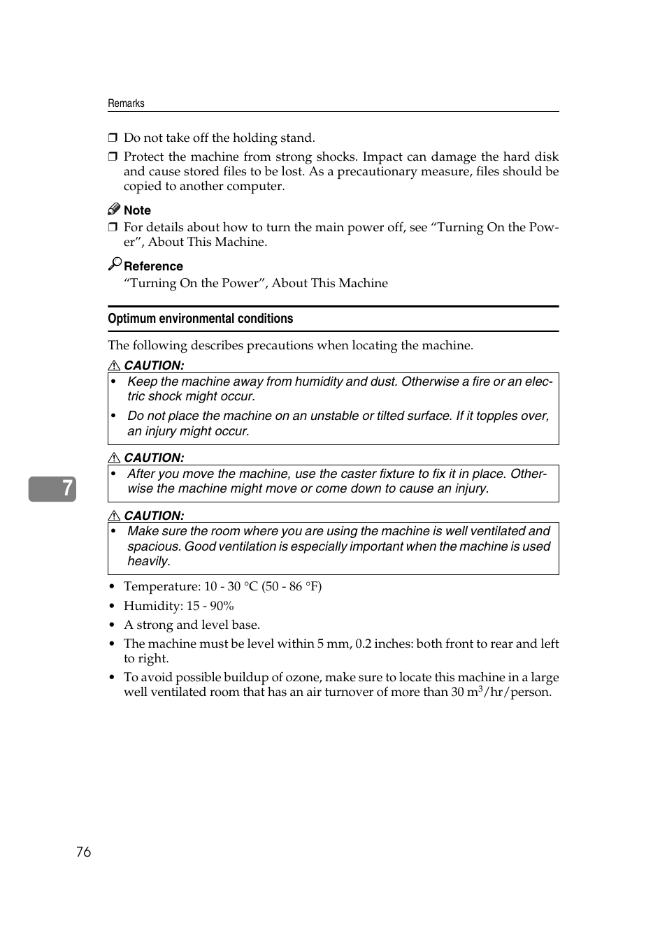 Optimum environmental conditions | Ricoh Aficio MP W2400 User Manual | Page 82 / 92