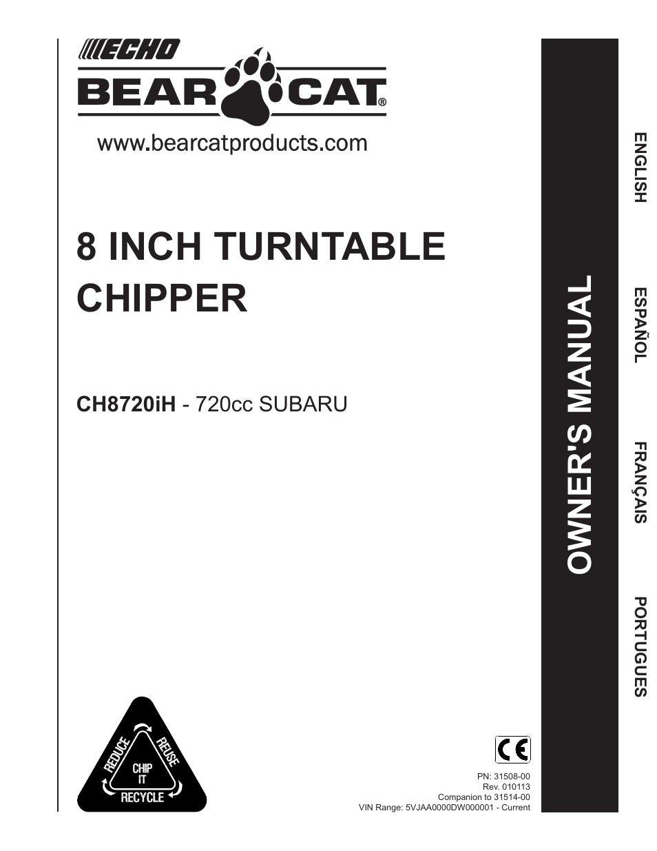 Echo CH8720iH Owners Manual v.2 User Manual | 37 pages