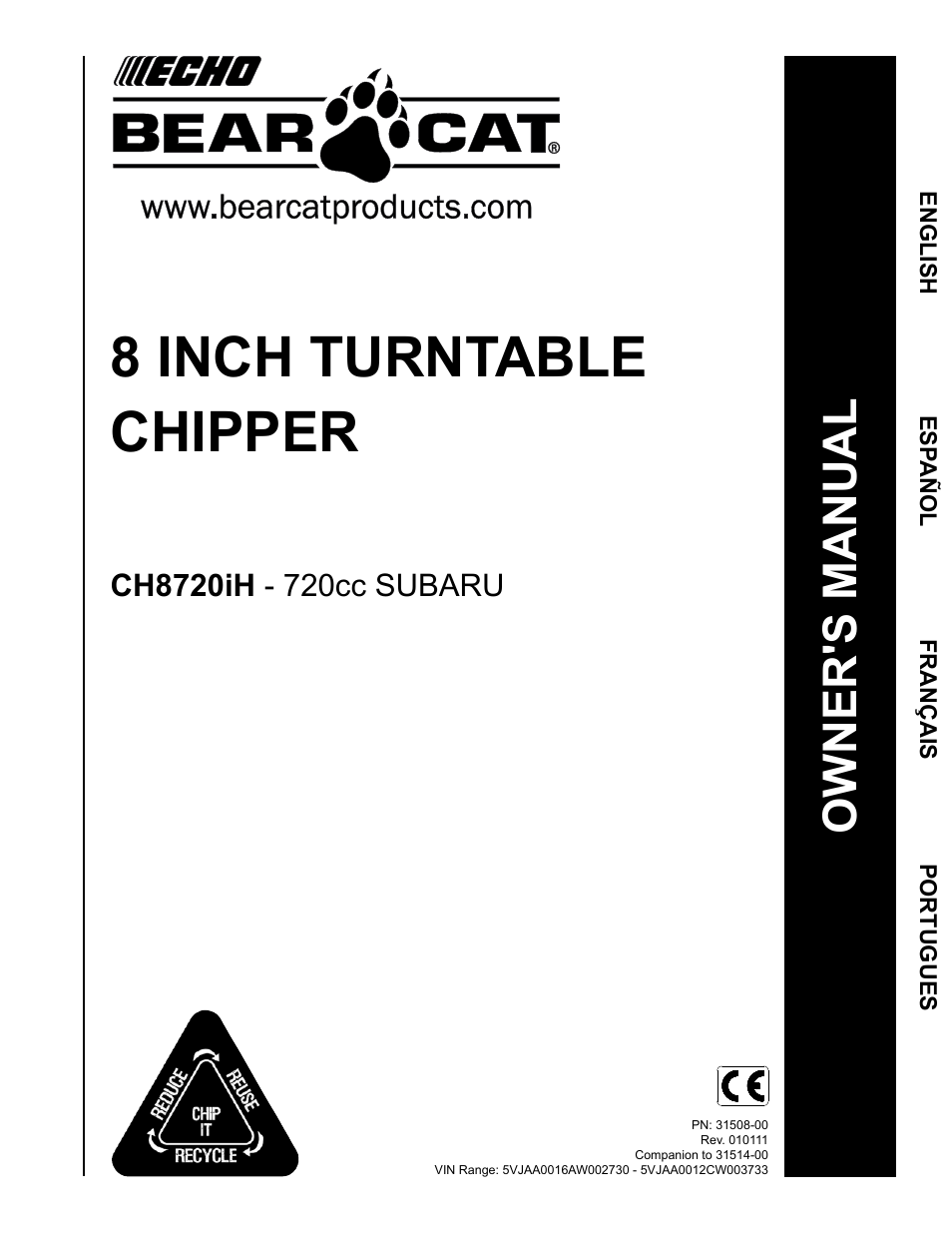 Echo CH8720iH Owners Manual v.1 User Manual | 35 pages