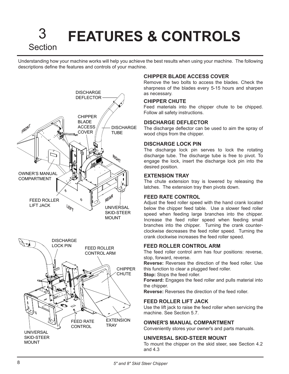 Features & controls, Features & controls 3 | Echo CH500H Owners Manual v.3 User Manual | Page 12 / 24