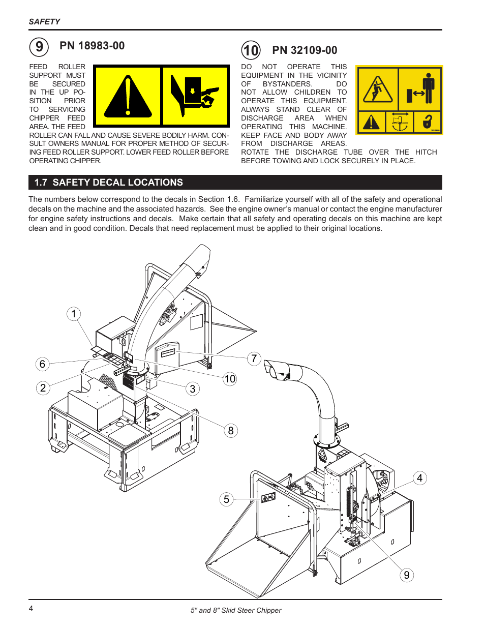 7 safety decal locations | Echo CH500H Owners Manual v.3 User Manual | Page 8 / 24