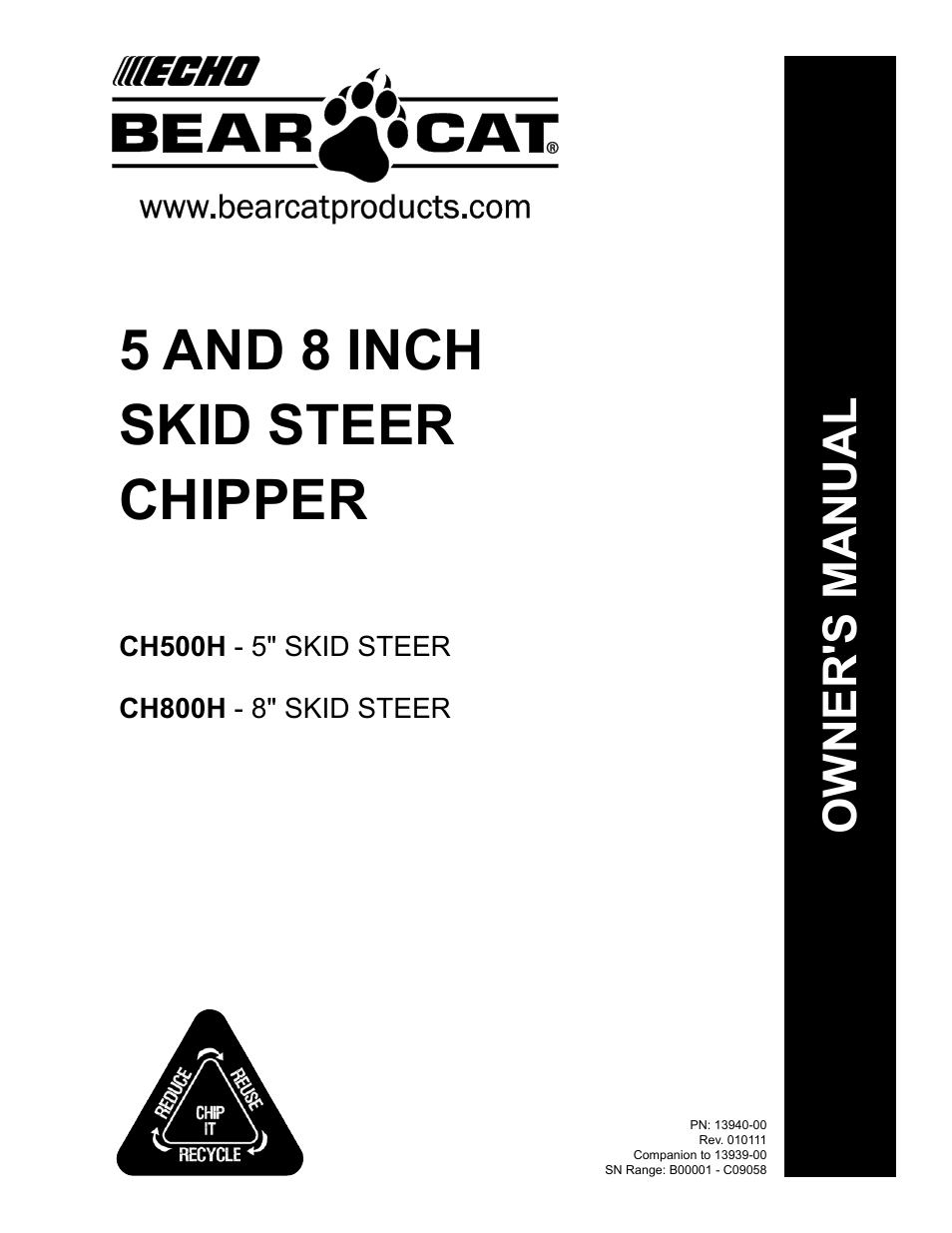 Echo CH500H Owners Manual v.2 User Manual | 24 pages