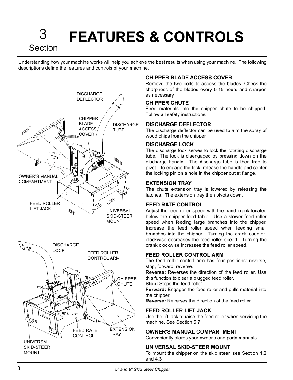 Features & controls, Features & controls 3 | Echo CH500H Owners Manual v.2 User Manual | Page 12 / 24