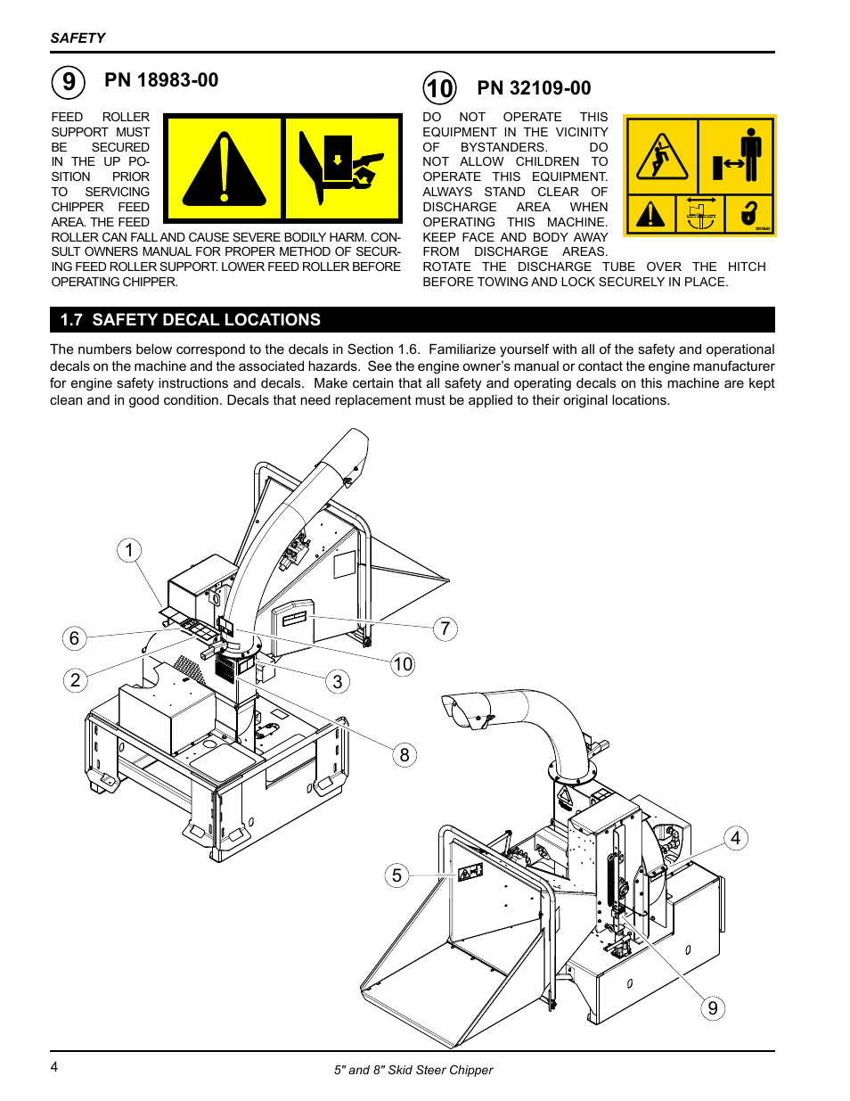7 safety decal locations | Echo CH500H Owners Manual v.2 User Manual | Page 8 / 24