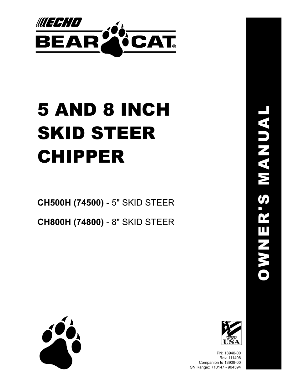 Echo CH500H Owners Manual v.1 User Manual | 24 pages