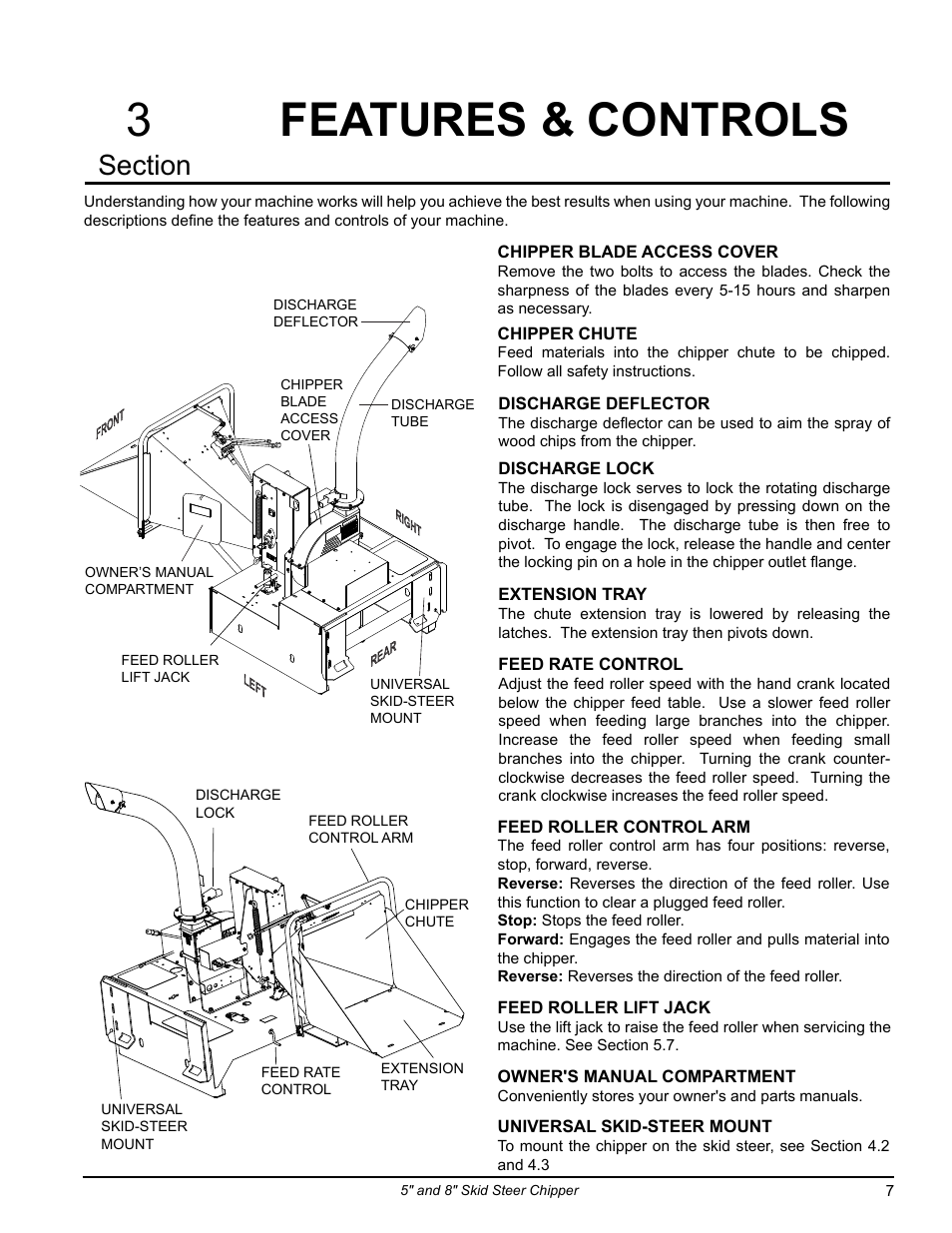 Features & controls, Features & controls 3 | Echo CH500H Owners Manual v.1 User Manual | Page 11 / 24