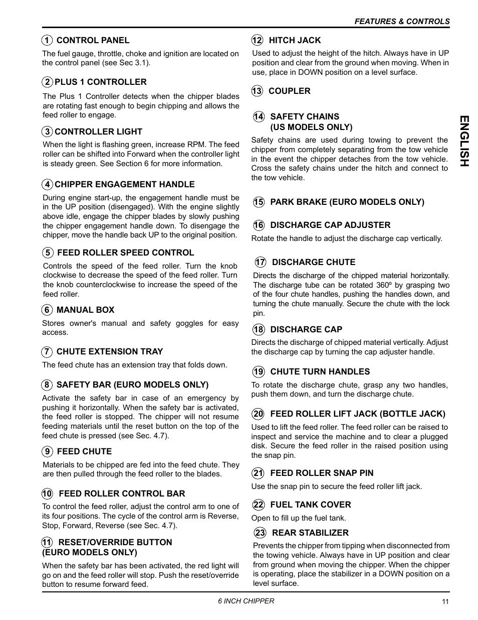 English | Echo CH611DH Owners Manual v.4 User Manual | Page 15 / 39