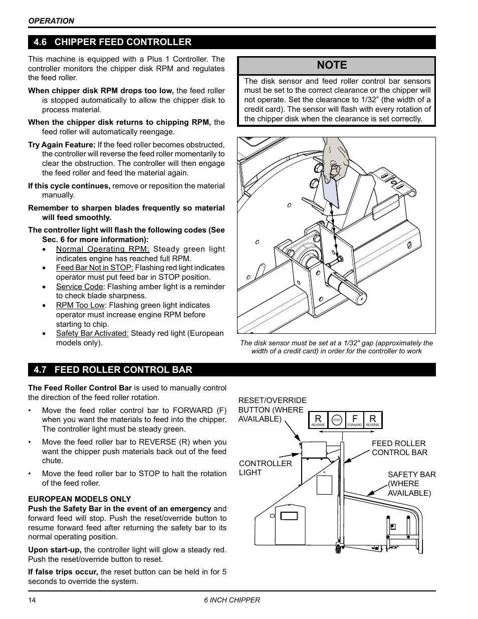 6 chipper feed controller, 7 feed roller control bar | Echo CH611DH Owners Manual v.4 User Manual | Page 18 / 39