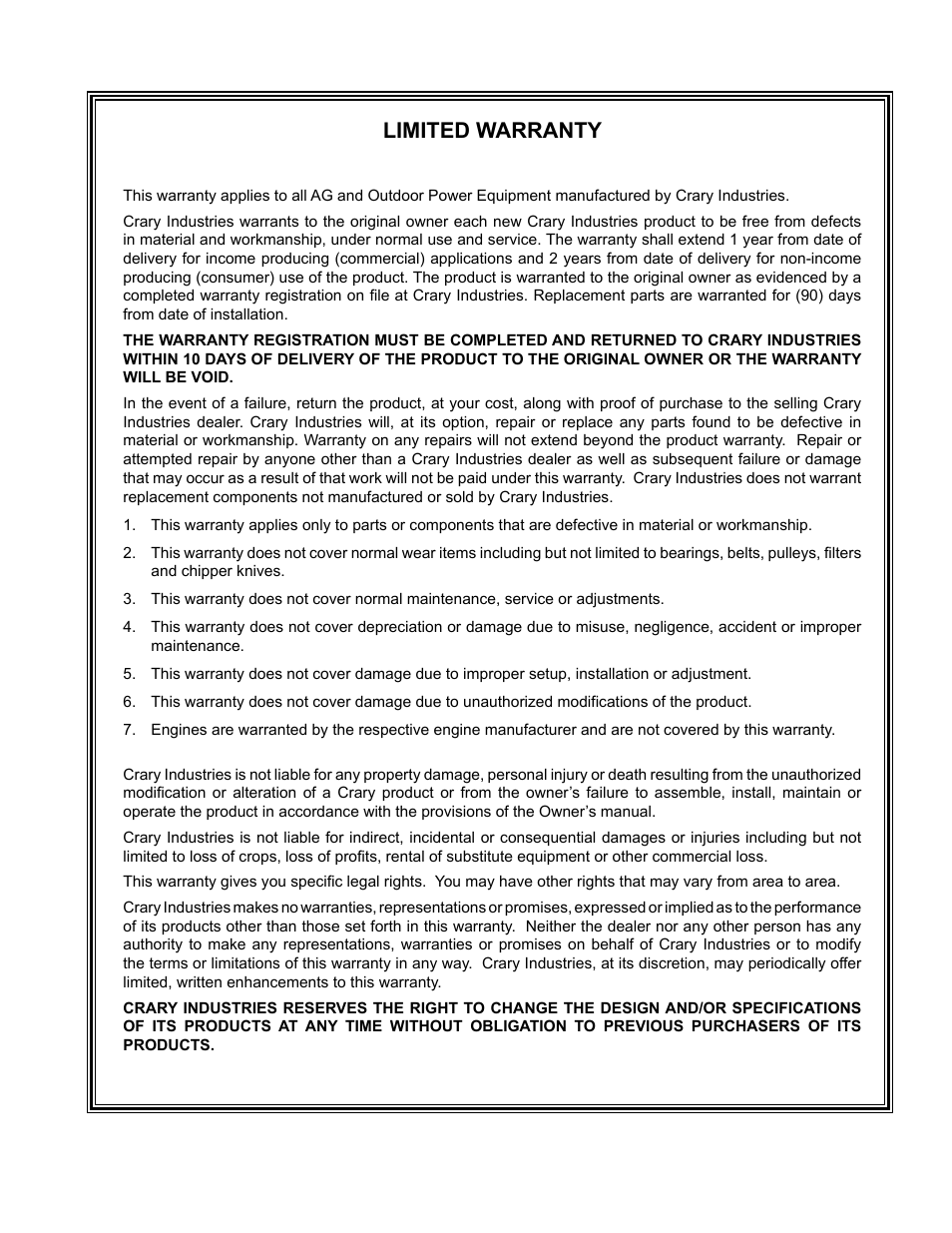 Limited warranty | Echo CH611DH Owners Manual v.3 User Manual | Page 3 / 37