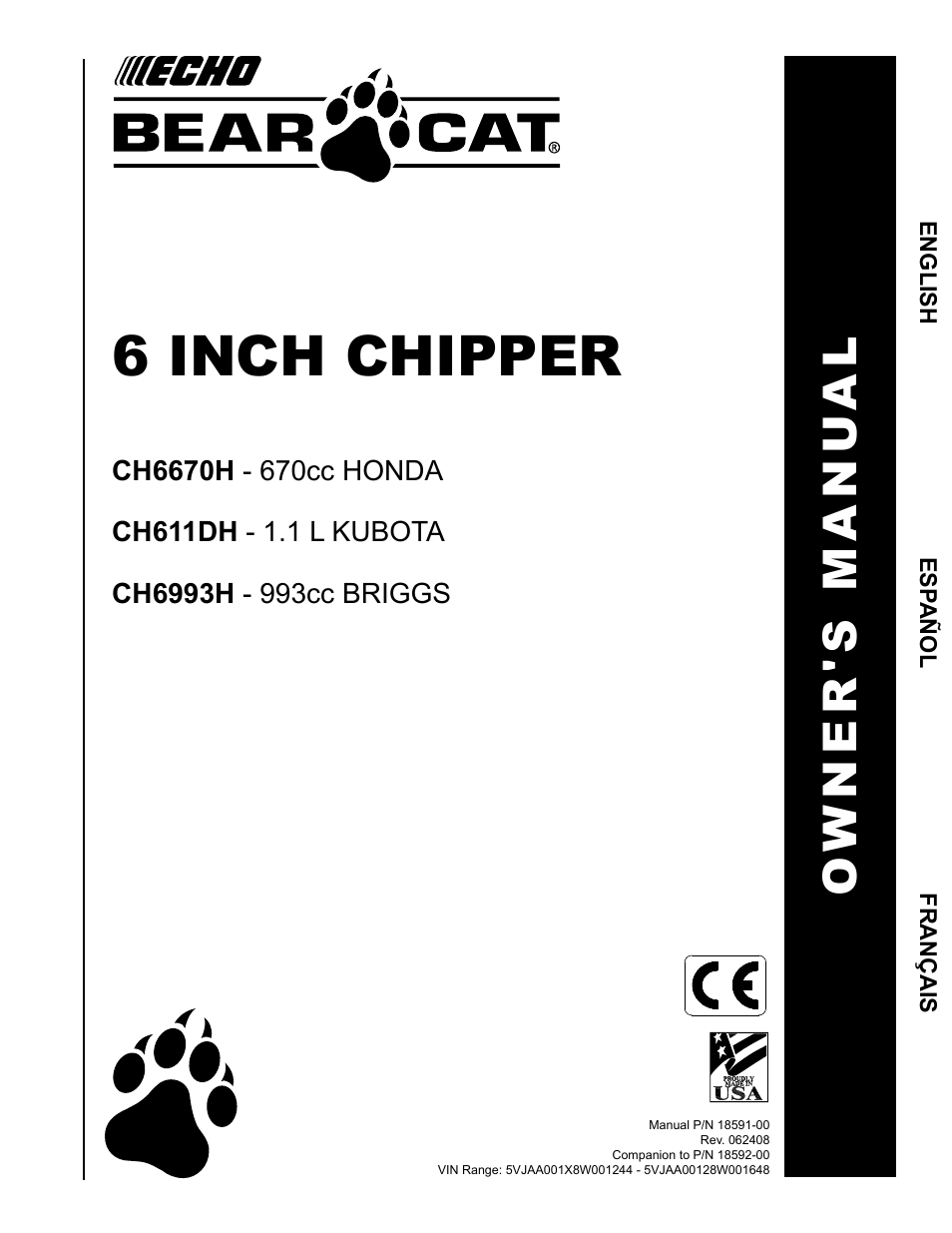 Echo CH611DH Owners Manual v.2 User Manual | 34 pages