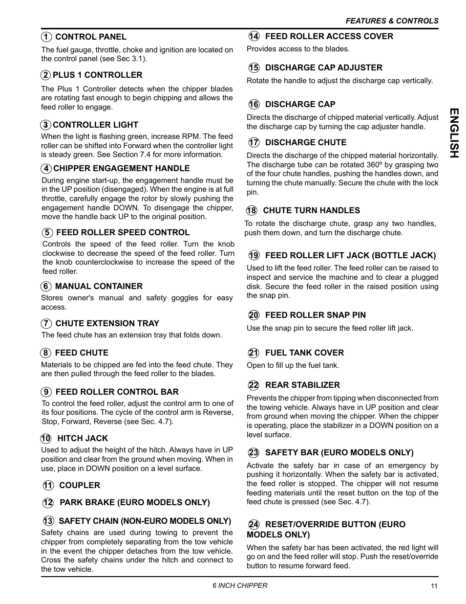 English | Echo CH611DH Owners Manual v.2 User Manual | Page 15 / 34