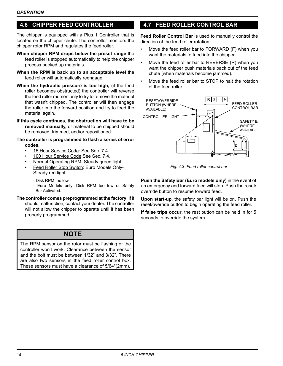 6 chipper feed controller, 7 feed roller control bar | Echo CH611DH Owners Manual v.2 User Manual | Page 18 / 34