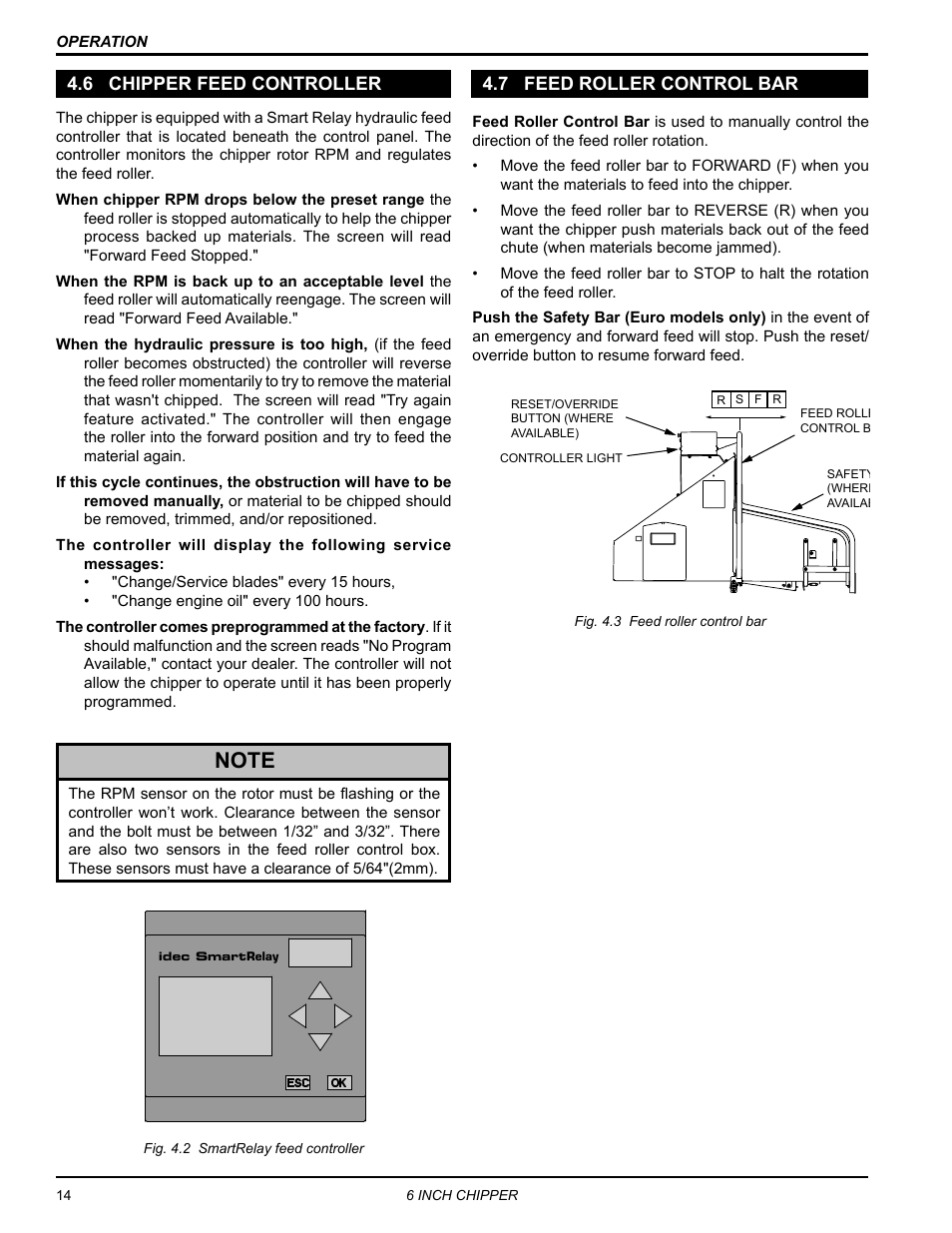 6 chipper feed controller, 7 feed roller control bar | Echo 76624 Owners Manual v.4 User Manual | Page 18 / 38