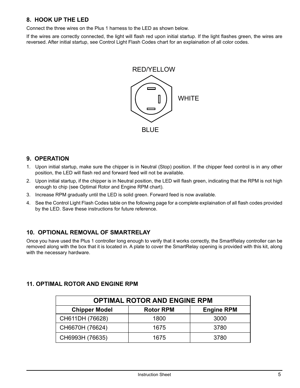 Optimal rotor and engine rpm | Echo CH611DH Instruction v.7 User Manual | Page 5 / 8