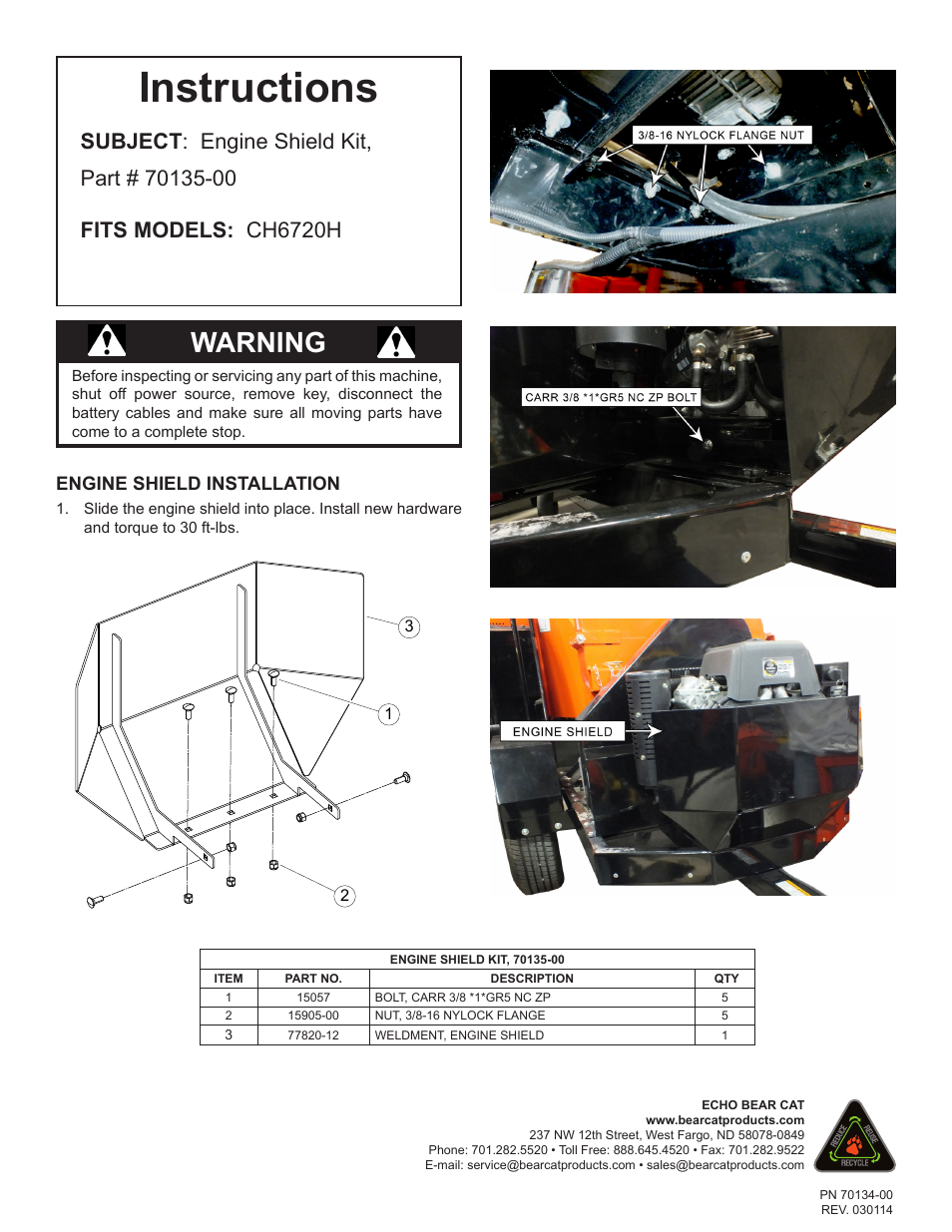 Echo CH6720H Instruction v.2 User Manual | 1 page