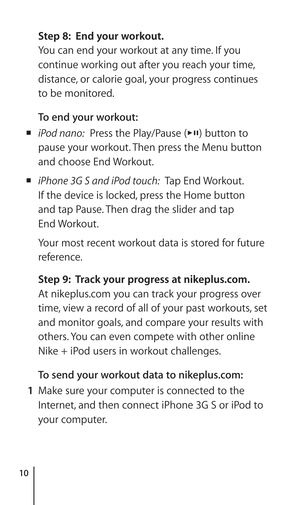 Apple Nike + iPod Sensor User Manual | Page 10 / 36