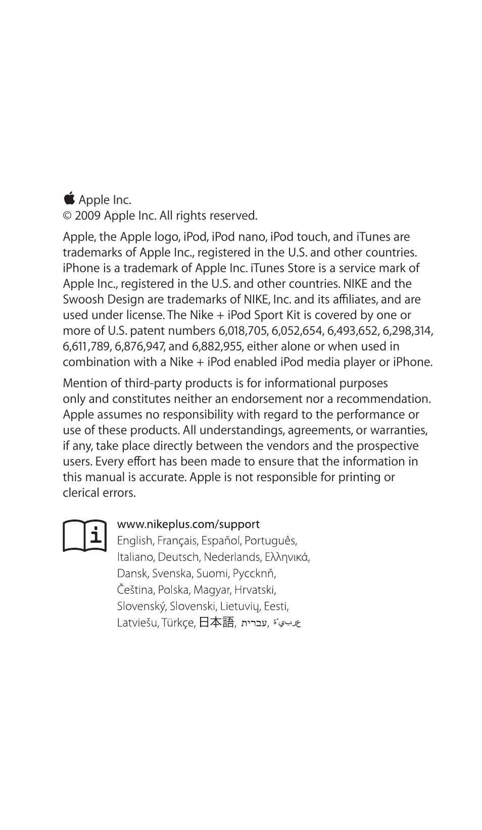 Apple Nike + iPod Sensor User Manual | Page 2 / 36