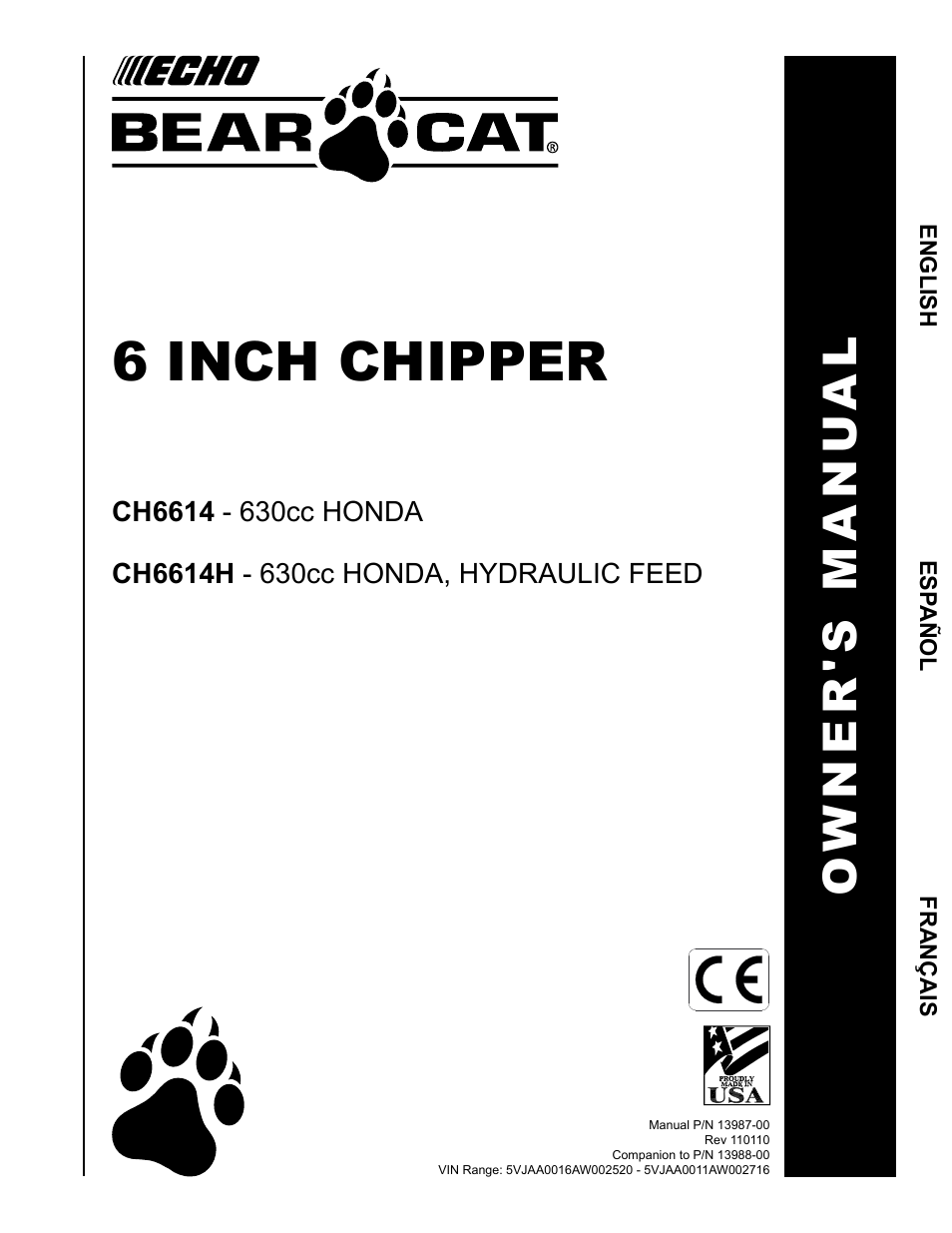 Echo CH6614 Owners Manual v.4 User Manual | 24 pages