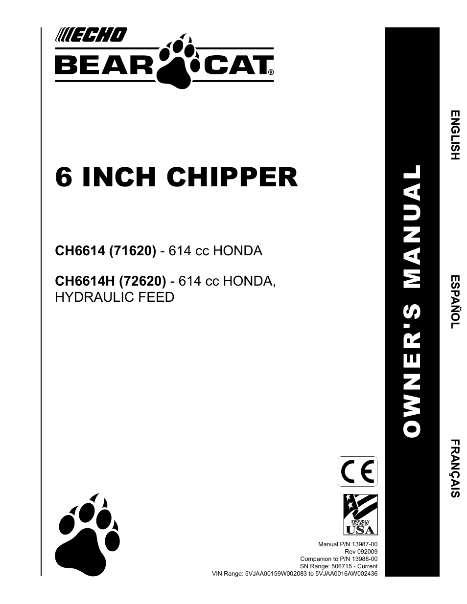 Echo CH6614 Owners Manual v.3 User Manual | 24 pages