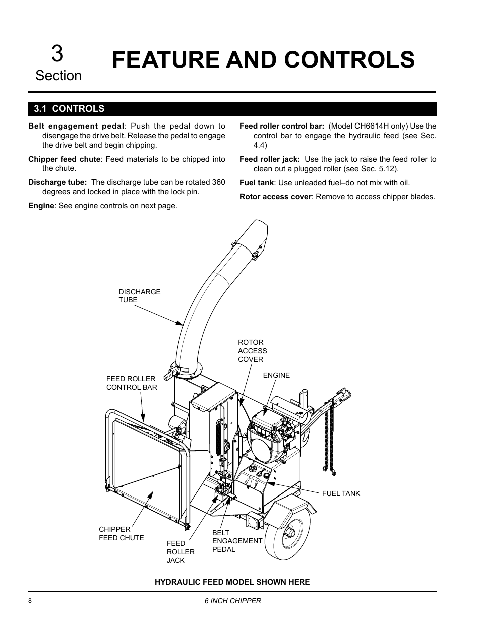 Feature and controls, 1 controls | Echo CH6614 Owners Manual v.3 User Manual | Page 12 / 24