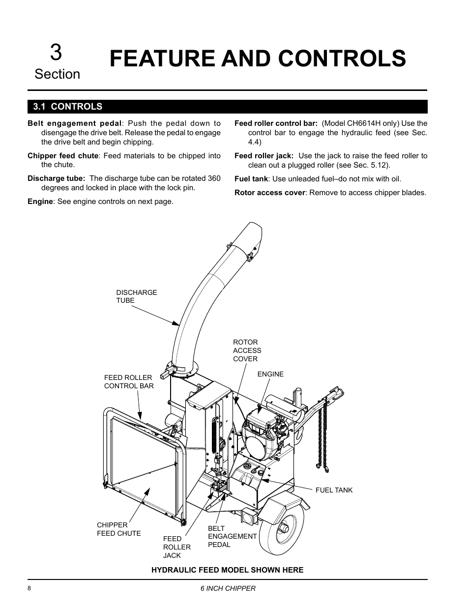 1 controls, Feature and controls | Echo 72620 User Manual | Page 12 / 28
