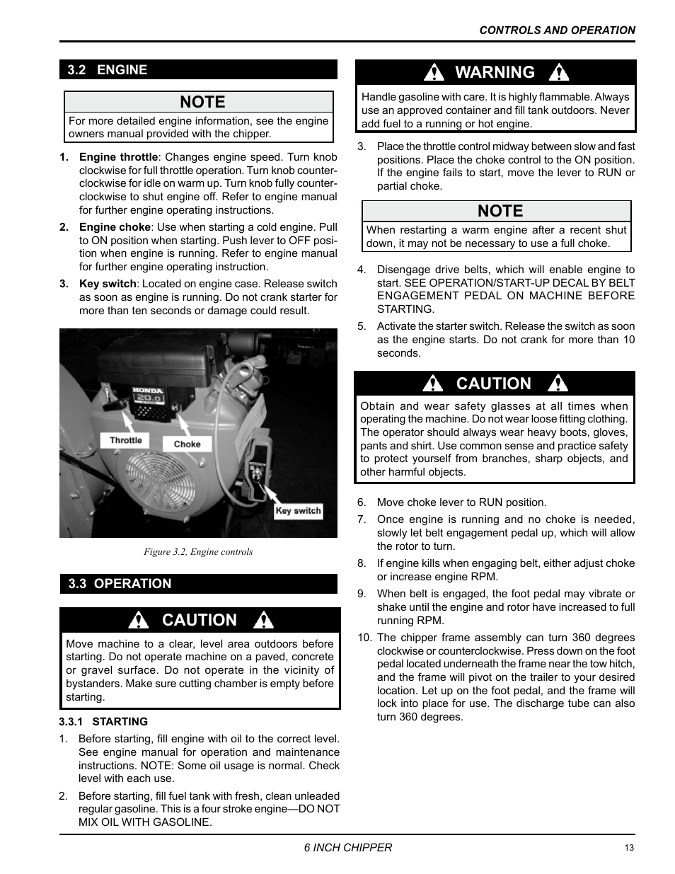 Warning, Caution | Echo CH6614 Owners Manual v.1 User Manual | Page 15 / 32
