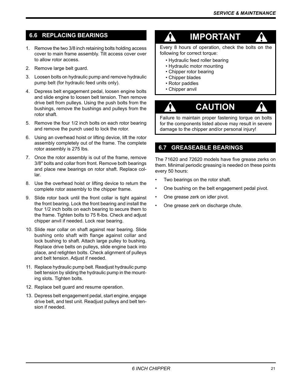Important, Caution | Echo CH6614 Owners Manual v.1 User Manual | Page 23 / 32