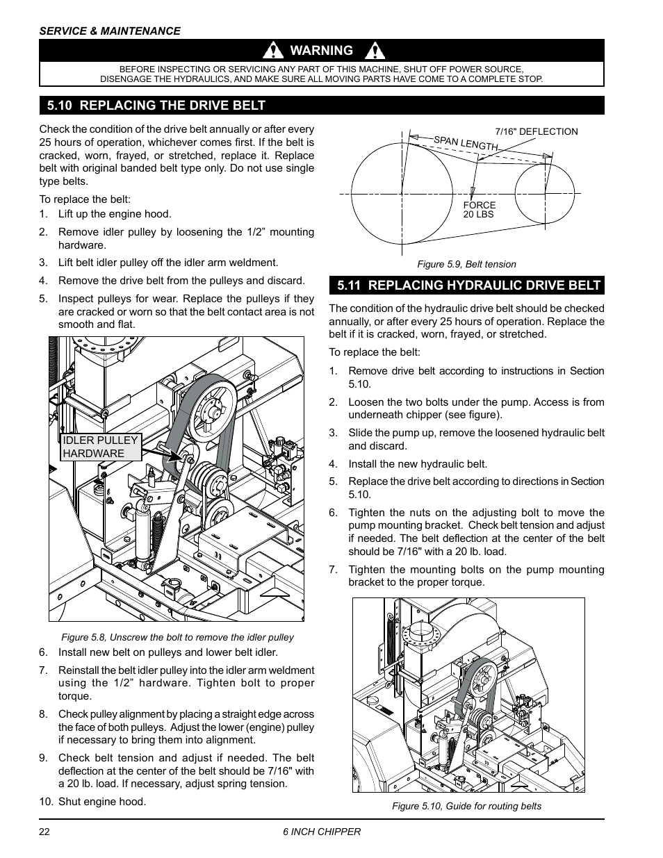 10 replacing the drive belt | Echo CH611DH Owners Manual v.5 User Manual | Page 26 / 33
