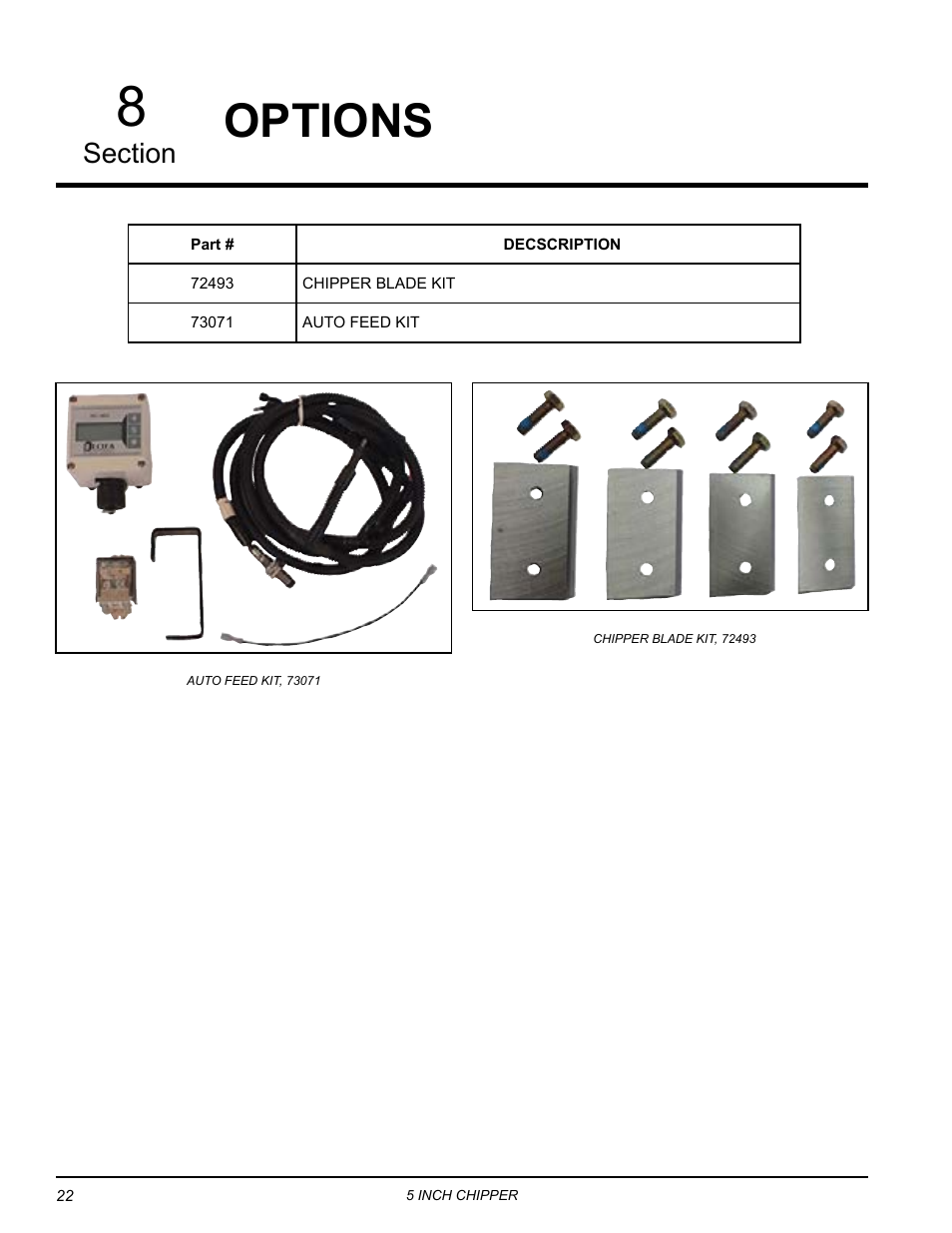 Options | Echo CH5540H Owners Manual v.4 User Manual | Page 26 / 27