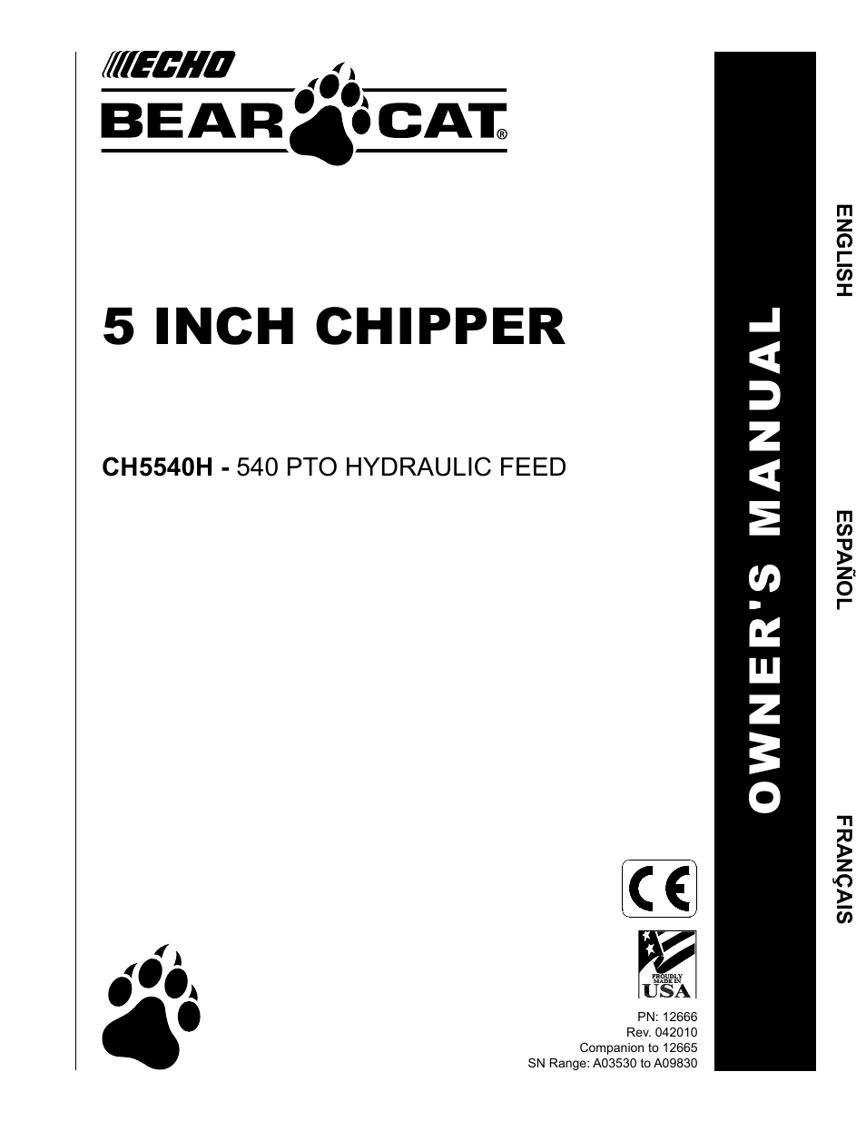 Echo CH5540H Owners Manual v.2 User Manual | 26 pages