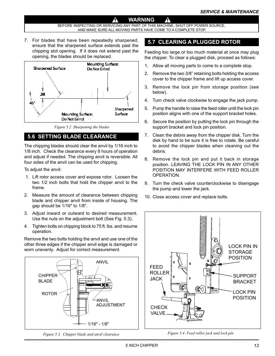 6 setting blade clearance, 7 clearing a plugged rotor | Echo 74554 Owners Manual v.4 User Manual | Page 17 / 25