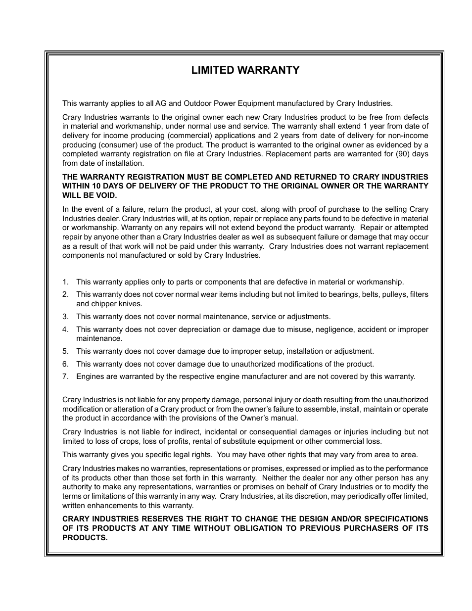 Limited warranty | Echo 74554 Owners Manual v.4 User Manual | Page 3 / 25