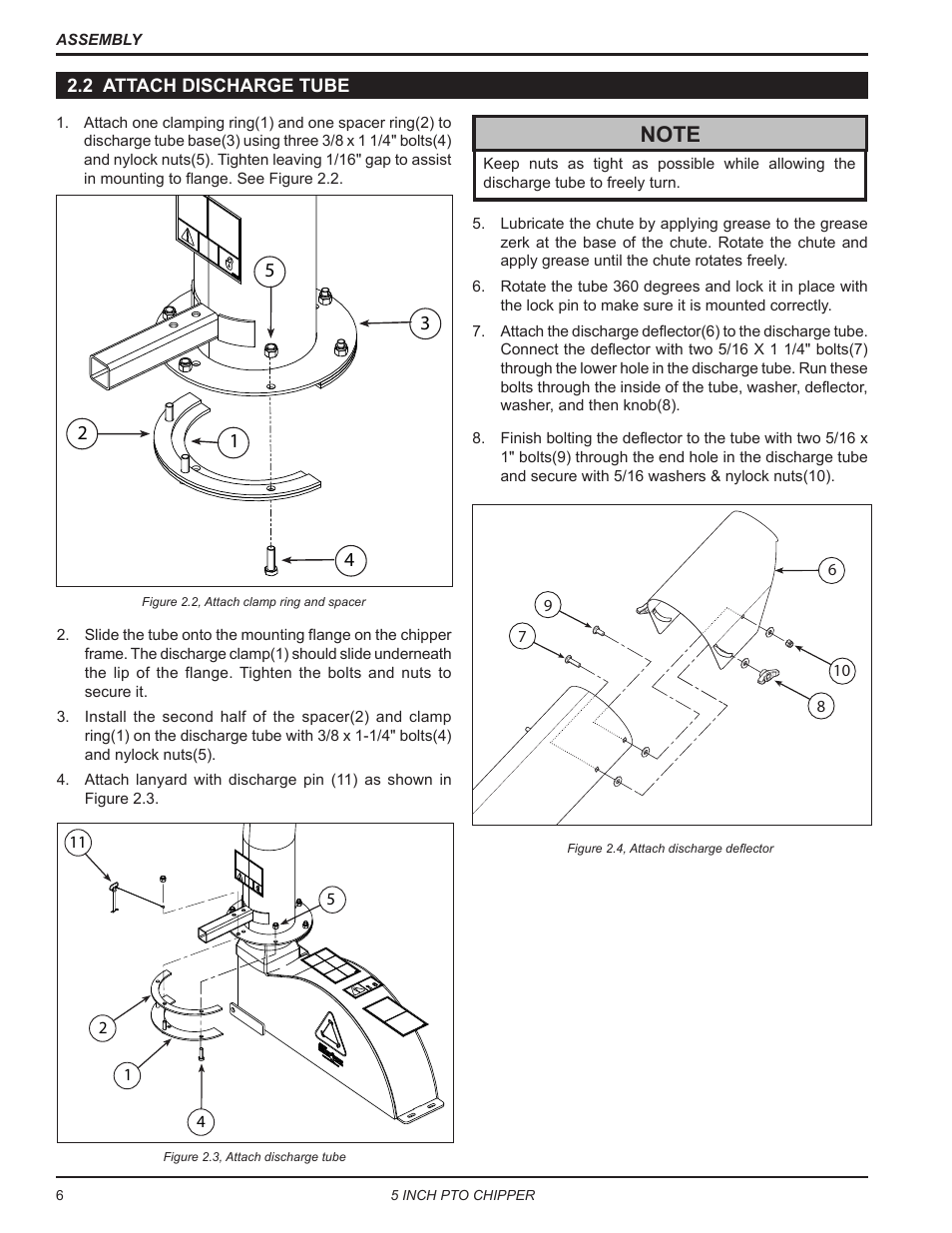 2 attach discharge tube | Echo CH5540 Owners Manual v.2 User Manual | Page 10 / 24
