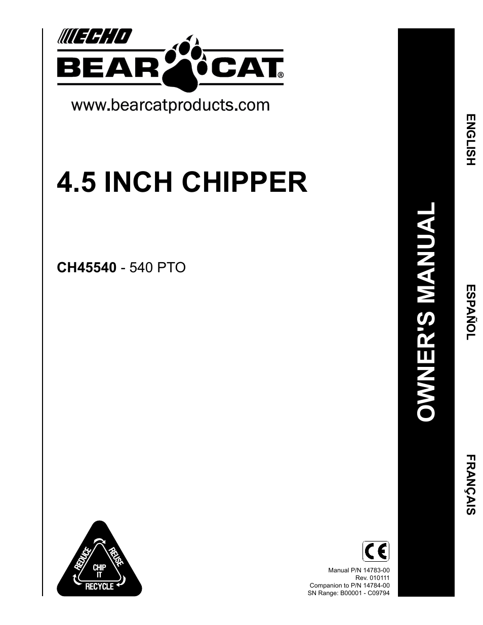 Echo CH45540 Owners Manual v.4 User Manual | 24 pages