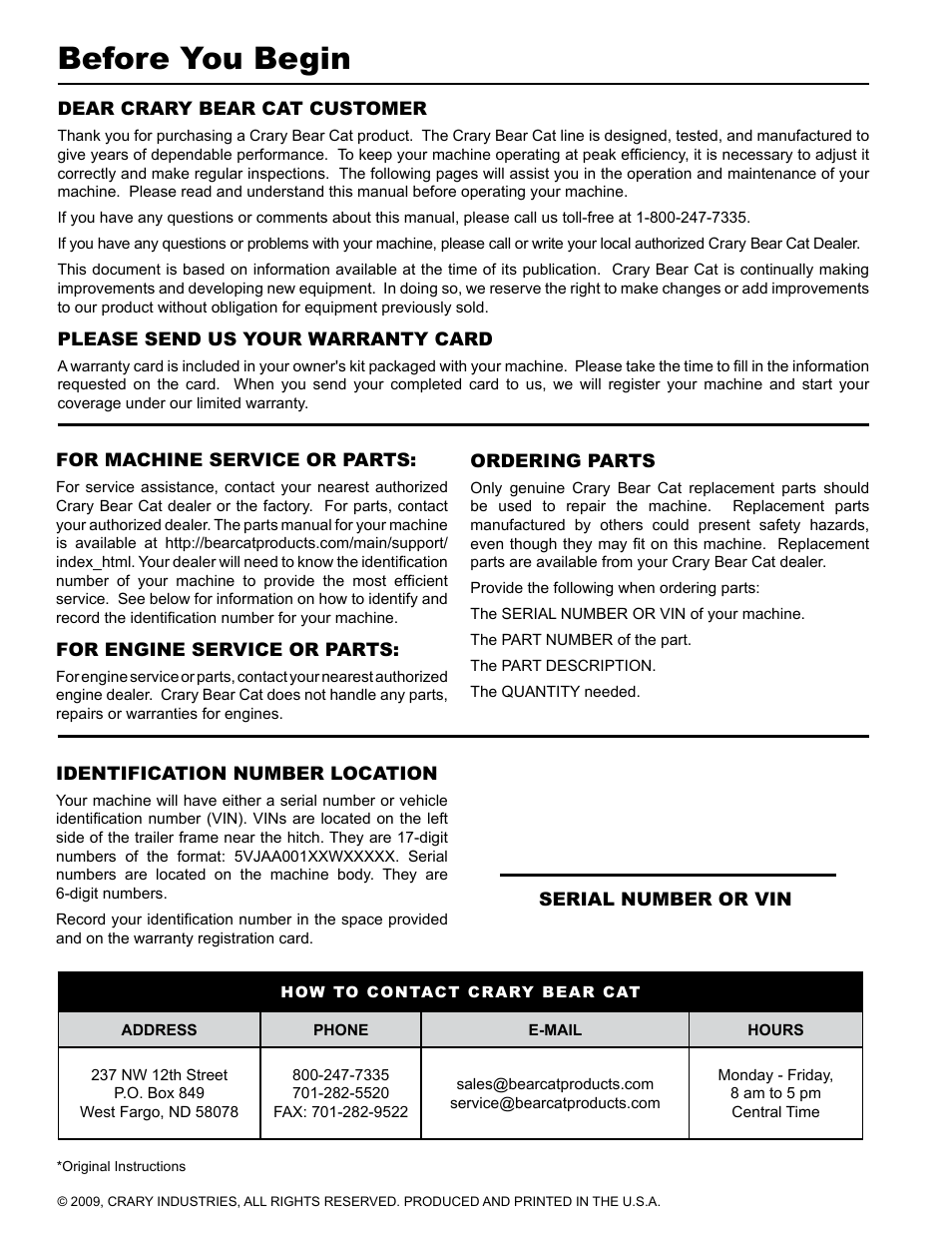 Before you begin | Echo CH45342 Owners Manual v.2 User Manual | Page 2 / 35