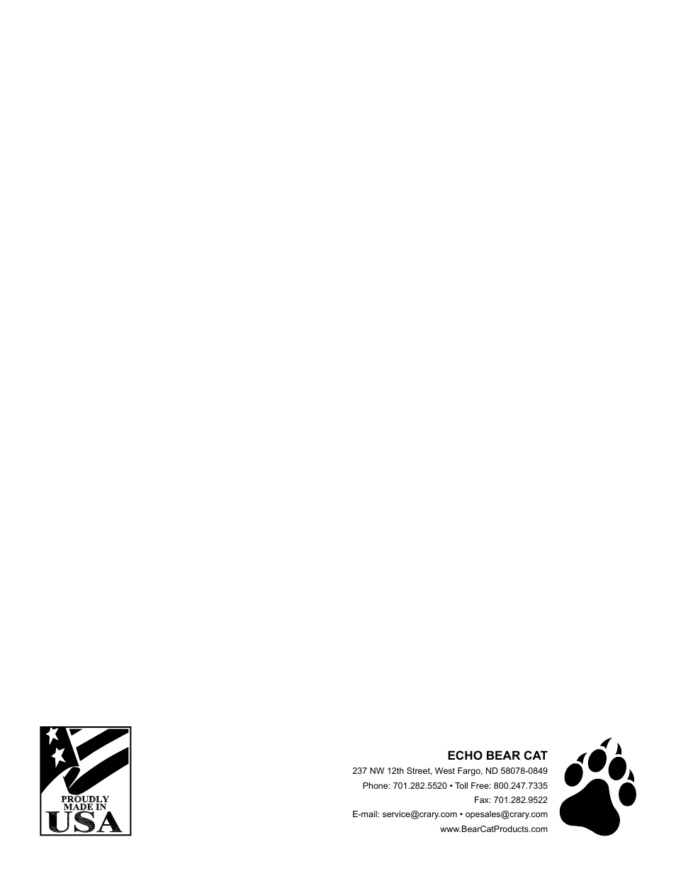 Echo bear cat | Echo CH45342 Owners Manual v.1 User Manual | Page 35 / 35