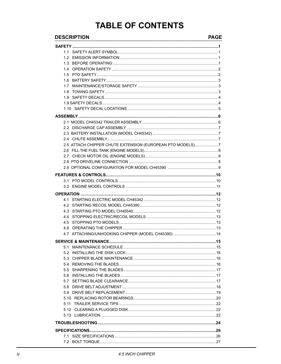 Echo CH45342 Owners Manual v.1 User Manual | Page 4 / 35